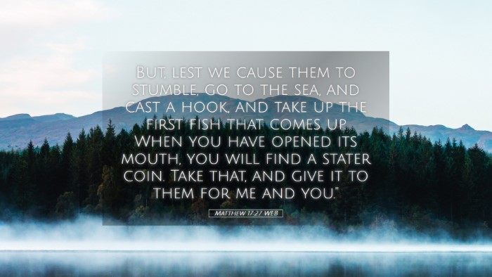 Picture 05 - Matthew 17:27 WEB Desktop Wallpaper - But, lest we cause them to stumble, go to the - Desktop Bible Verse Wallpaper