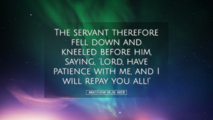 Picture 05 - Matthew 18:26 WEB Desktop Wallpaper - The servant therefore fell down and kneeled - Desktop Bible Verse Wallpaper