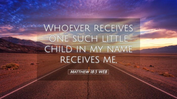 Picture 05 - Matthew 18:5 WEB Desktop Wallpaper - Whoever receives one such little child in my name - Desktop Bible Verse Wallpaper