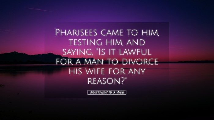 Picture 05 - Matthew 19:3 WEB Desktop Wallpaper - Pharisees came to him, testing him, and saying, - Desktop Bible Verse Wallpaper