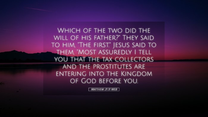 Picture 05 - Matthew 21:31 WEB Desktop Wallpaper - Which of the two did the will of his father?