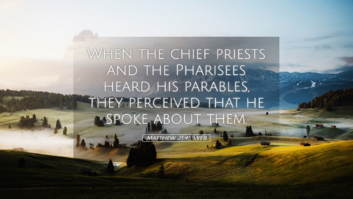 Picture 05 - Matthew 21:45 WEB Desktop Wallpaper - When the chief priests and the Pharisees heard - Desktop Bible Verse Wallpaper