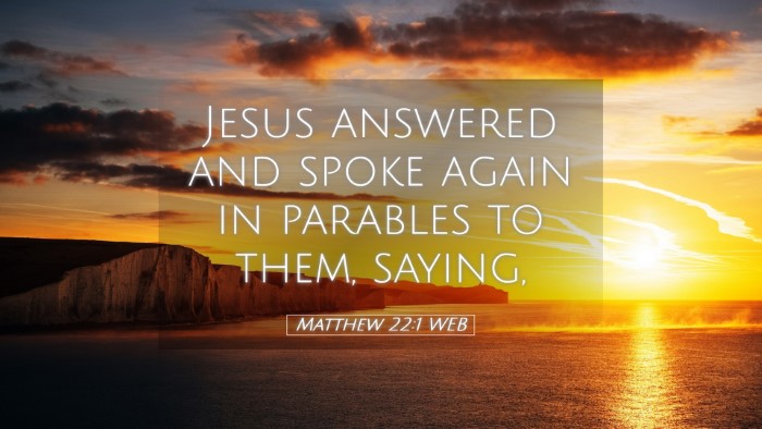 Picture 05 - Matthew 22:1 WEB Desktop Wallpaper - Jesus answered and spoke again in parables to - Desktop Bible Verse Wallpaper