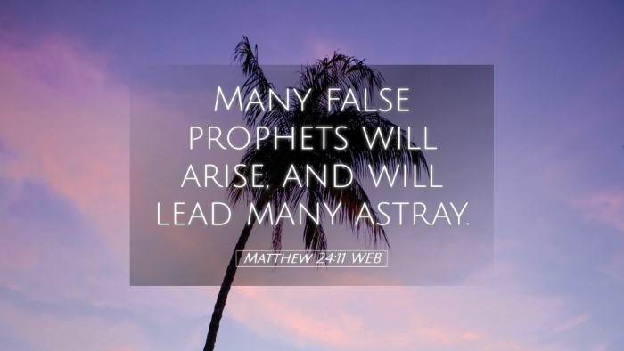 Picture 05 - Matthew 24:11 WEB Desktop Wallpaper - Many false prophets will arise, and will lead - Desktop Bible Verse Wallpaper