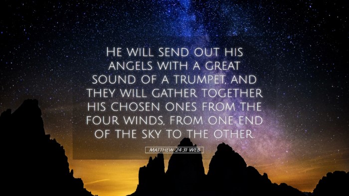 Picture 05 - Matthew 24:31 WEB Desktop Wallpaper - He will send out his angels with a great sound of - Desktop Bible Verse Wallpaper