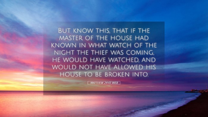 Picture 05 - Matthew 24:43 WEB Desktop Wallpaper - But know this, that if the master of the house - Desktop Bible Verse Wallpaper