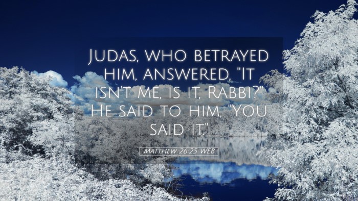 Picture 05 - Matthew 26:25 WEB Desktop Wallpaper - Judas, who betrayed him, answered, 