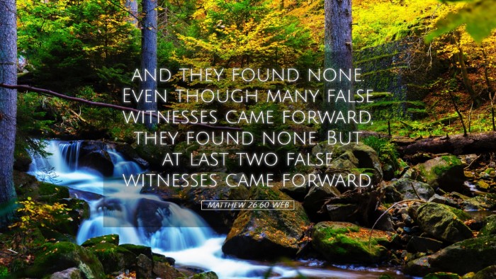 Picture 05 - Matthew 26:60 WEB Desktop Wallpaper - and they found none. Even though many false - Desktop Bible Verse Wallpaper
