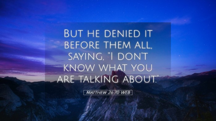 Picture 05 - Matthew 26:70 WEB Desktop Wallpaper - But he denied it before them all, saying, 