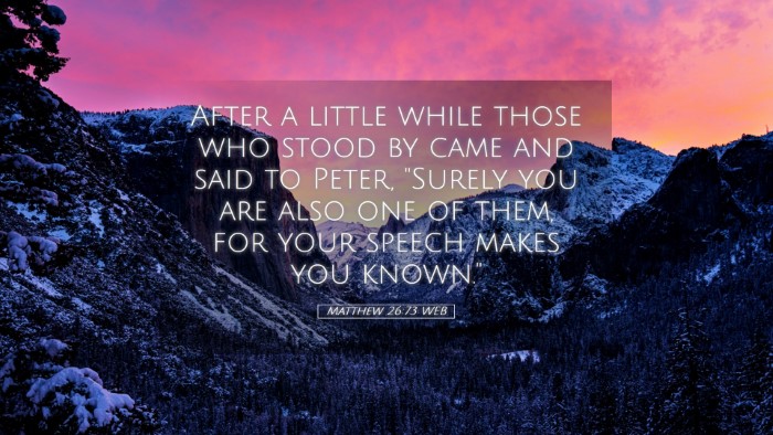 Picture 05 - Matthew 26:73 WEB Desktop Wallpaper - After a little while those who stood by came and - Desktop Bible Verse Wallpaper