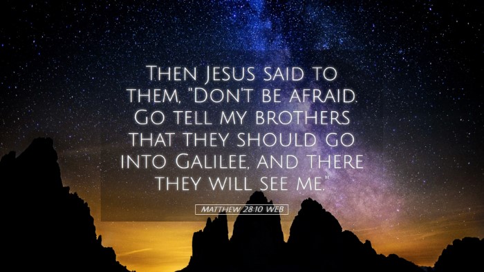 Picture 05 - Matthew 28:10 WEB Desktop Wallpaper - Then Jesus said to them, 