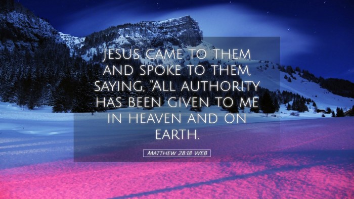 Picture 05 - Matthew 28:18 WEB Desktop Wallpaper - Jesus came to them and spoke to them, saying, - Desktop Bible Verse Wallpaper