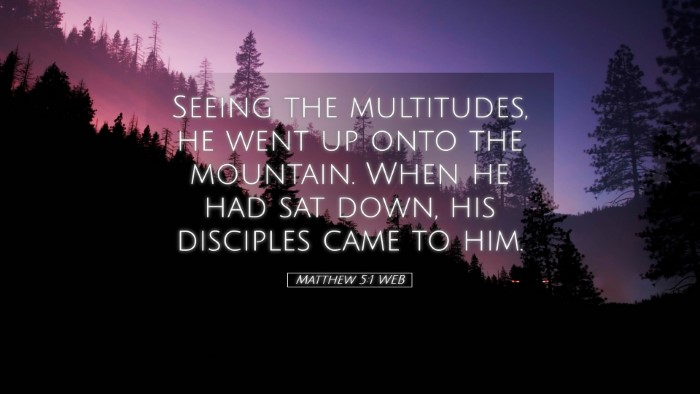 Picture 05 - Matthew 5:1 WEB Desktop Wallpaper - Seeing the multitudes, he went up onto the - Desktop Bible Verse Wallpaper
