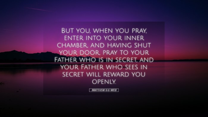 Picture 05 - Matthew 6:6 WEB Desktop Wallpaper - But you, when you pray, enter into your inner - Desktop Bible Verse Wallpaper