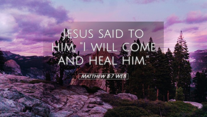 Picture 05 - Matthew 8:7 WEB Desktop Wallpaper - Jesus said to him, 