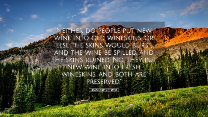 Picture 05 - Matthew 9:17 WEB Desktop Wallpaper - Neither do people put new wine into old - Desktop Bible Verse Wallpaper