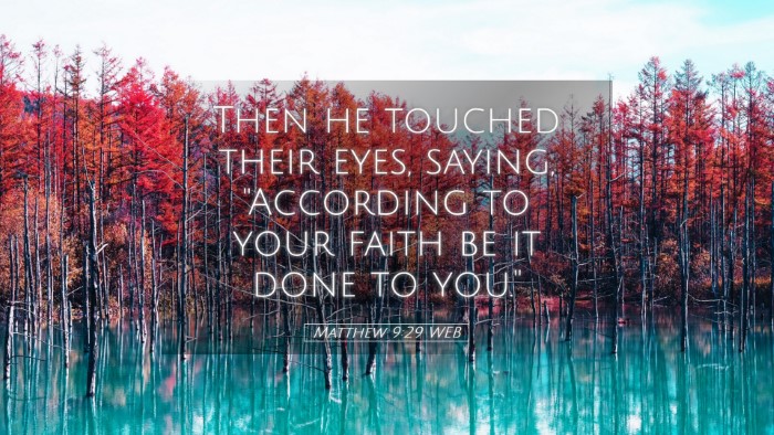 Picture 05 - Matthew 9:29 WEB Desktop Wallpaper - Then he touched their eyes, saying, 