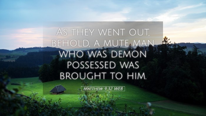 Picture 05 - Matthew 9:32 WEB Desktop Wallpaper - As they went out, behold, a mute man who was - Desktop Bible Verse Wallpaper