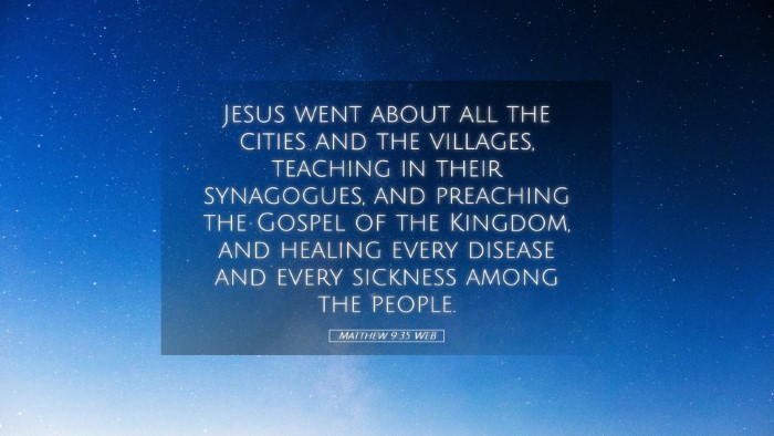 Picture 05 - Matthew 9:35 WEB Desktop Wallpaper - Jesus went about all the cities and the villages, - Desktop Bible Verse Wallpaper