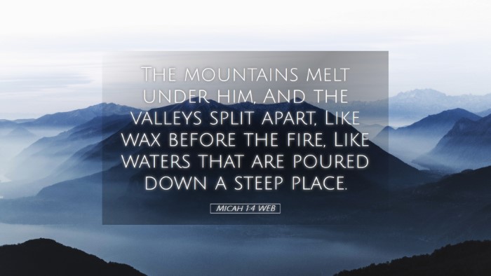 Picture 05 - Micah 1:4 WEB Desktop Wallpaper - The mountains melt under him, And the valleys - Desktop Bible Verse Wallpaper