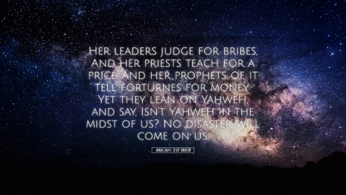 Picture 05 - Micah 3:11 WEB Desktop Wallpaper - Her leaders judge for bribes, And her priests - Desktop Bible Verse Wallpaper