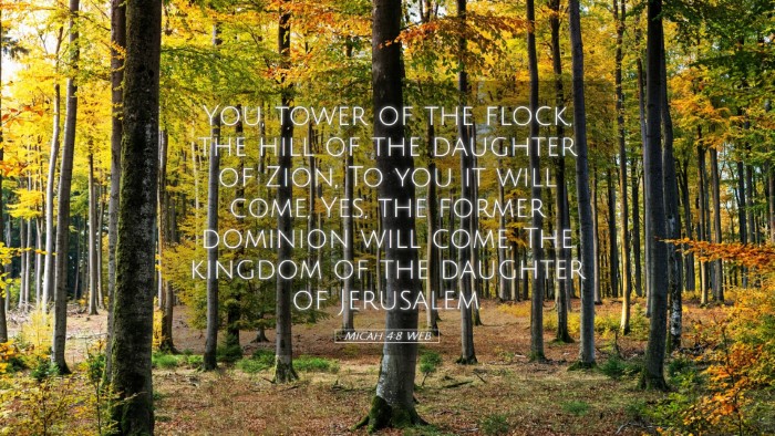 Picture 05 - Micah 4:8 WEB Desktop Wallpaper - You, tower of the flock, the hill of the daughter - Desktop Bible Verse Wallpaper