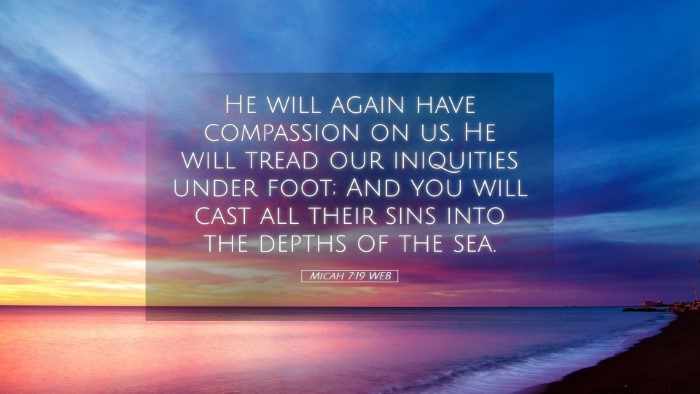 Picture 05 - Micah 7:19 WEB Desktop Wallpaper - He will again have compassion on us. He will - Desktop Bible Verse Wallpaper