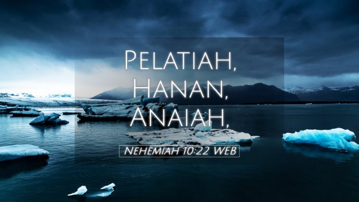 Picture 05 - Nehemiah 10:22 WEB Desktop Wallpaper - Pelatiah, Hanan, - Desktop Bible Verse Wallpaper