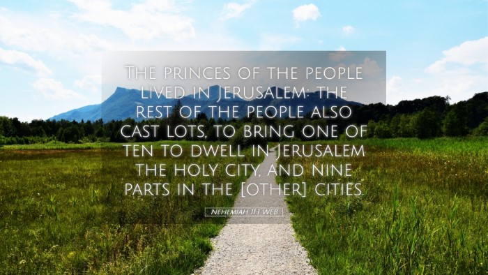 Picture 05 - Nehemiah 11:1 WEB Desktop Wallpaper - The princes of the people lived in Jerusalem: the - Desktop Bible Verse Wallpaper