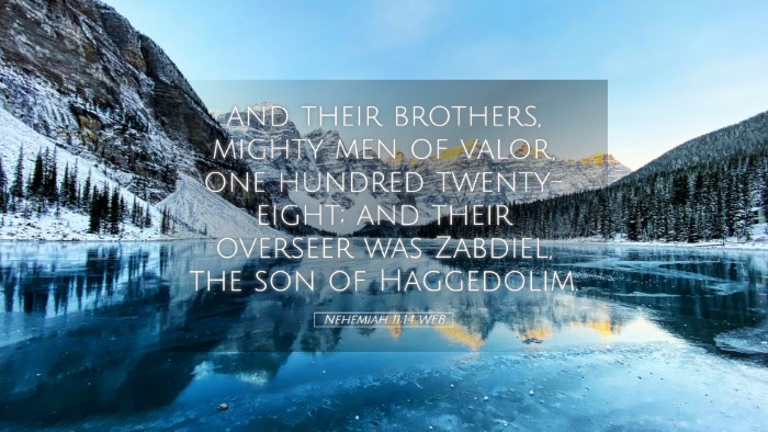 Picture 05 - Nehemiah 11:14 WEB Desktop Wallpaper - and their brothers, mighty men of valor, one - Desktop Bible Verse Wallpaper