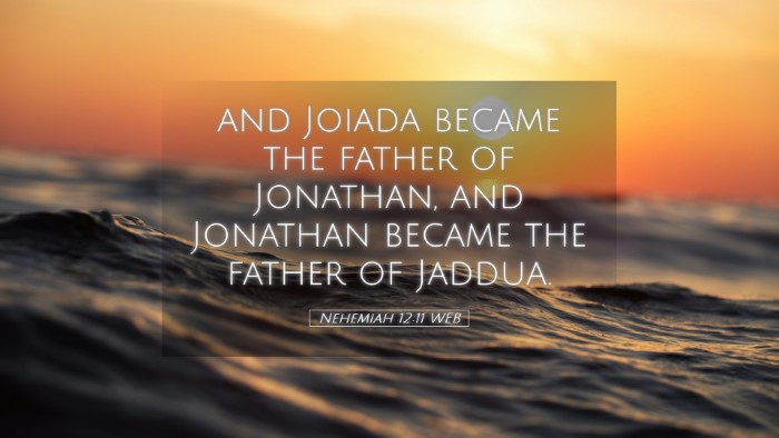 Picture 05 - Nehemiah 12:11 WEB Desktop Wallpaper - and Joiada became the father of Jonathan, and - Desktop Bible Verse Wallpaper
