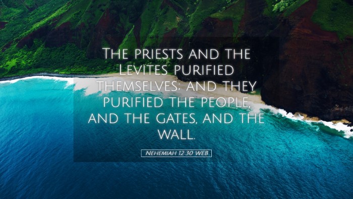 Picture 05 - Nehemiah 12:30 WEB Desktop Wallpaper - The priests and the Levites purified themselves; - Desktop Bible Verse Wallpaper