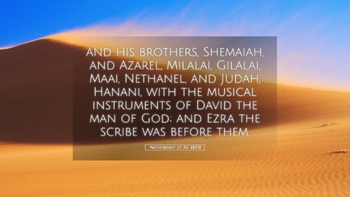Picture 05 - Nehemiah 12:36 WEB Desktop Wallpaper - and his brothers, Shemaiah, and Azarel, Milalai, - Desktop Bible Verse Wallpaper