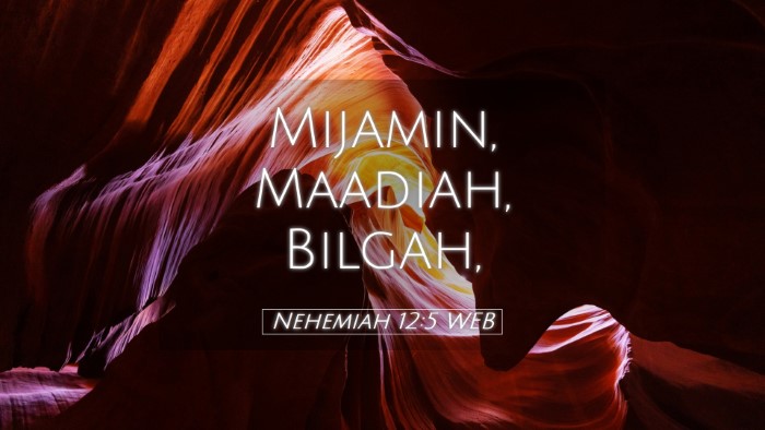 Picture 05 - Nehemiah 12:5 WEB Desktop Wallpaper - Mijamin, Maadiah, - Desktop Bible Verse Wallpaper