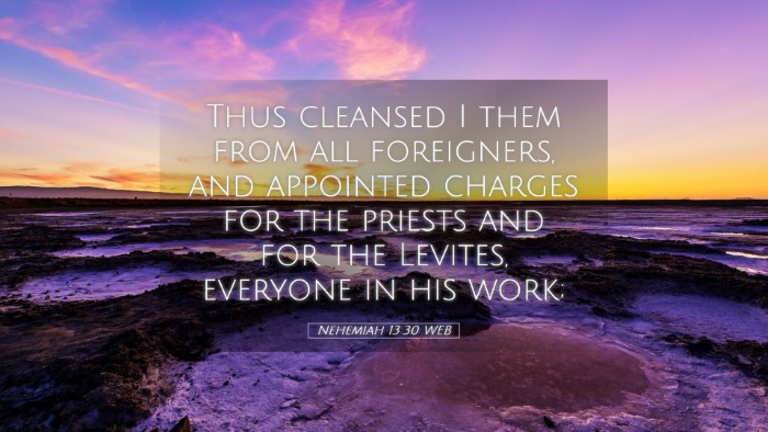 Picture 05 - Nehemiah 13:30 WEB Desktop Wallpaper - Thus cleansed I them from all foreigners, and - Desktop Bible Verse Wallpaper