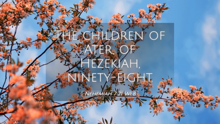 Picture 05 - Nehemiah 7:21 WEB Desktop Wallpaper - The children of Ater, of Hezekiah, - Desktop Bible Verse Wallpaper