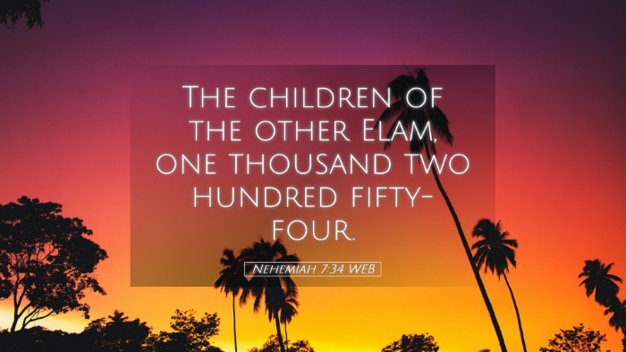 Picture 05 - Nehemiah 7:34 WEB Desktop Wallpaper - The children of the other Elam, one thousand two - Desktop Bible Verse Wallpaper