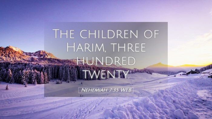 Picture 05 - Nehemiah 7:35 WEB Desktop Wallpaper - The children of Harim, three hundred - Desktop Bible Verse Wallpaper