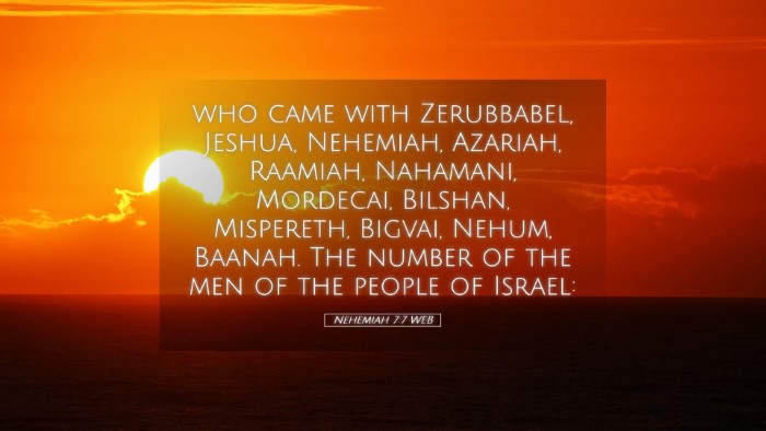 Picture 05 - Nehemiah 7:7 WEB Desktop Wallpaper - who came with Zerubbabel, Jeshua, Nehemiah, - Desktop Bible Verse Wallpaper