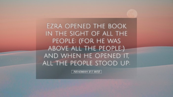 Picture 05 - Nehemiah 8:5 WEB Desktop Wallpaper - Ezra opened the book in the sight of all the - Desktop Bible Verse Wallpaper
