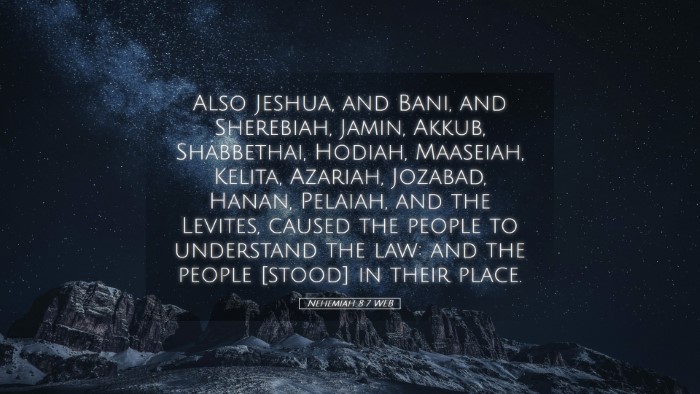 Picture 05 - Nehemiah 8:7 WEB Desktop Wallpaper - Also Jeshua, and Bani, and Sherebiah, Jamin, - Desktop Bible Verse Wallpaper