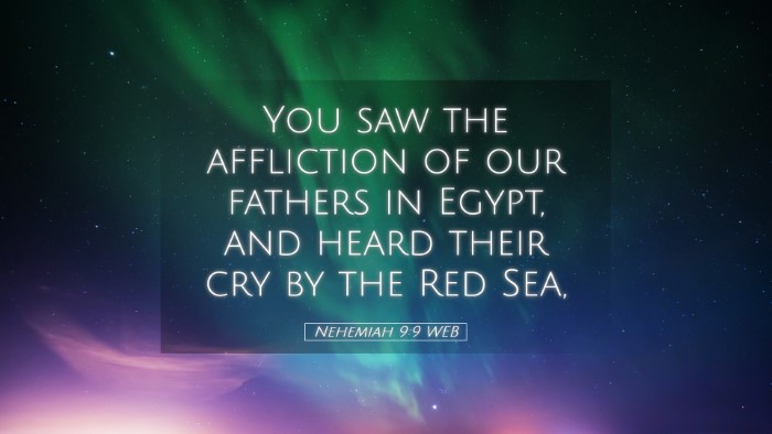 Picture 05 - Nehemiah 9:9 WEB Desktop Wallpaper - You saw the affliction of our fathers in Egypt, - Desktop Bible Verse Wallpaper