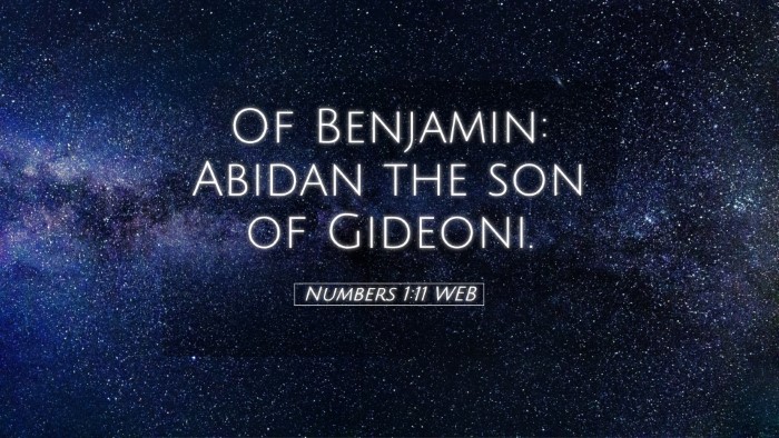 Picture 05 - Numbers 1:11 WEB Desktop Wallpaper - Of Benjamin: Abidan the son of - Desktop Bible Verse Wallpaper