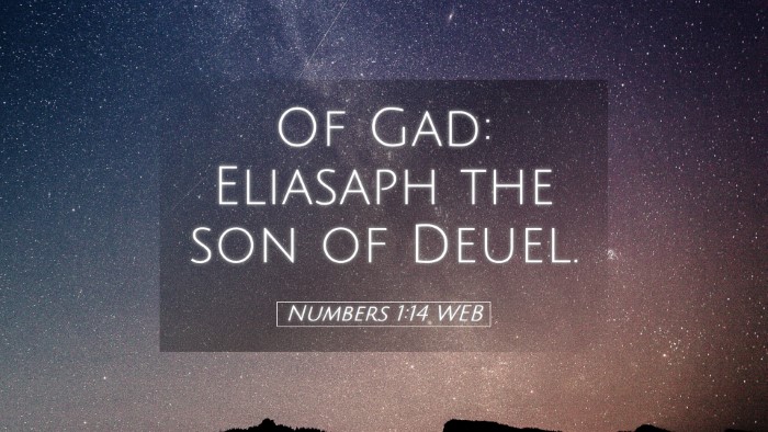 Picture 05 - Numbers 1:14 WEB Desktop Wallpaper - Of Gad: Eliasaph the son of - Desktop Bible Verse Wallpaper