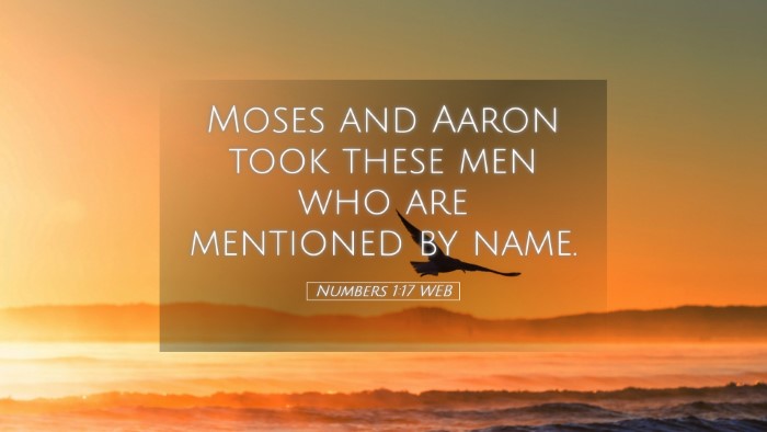 Picture 05 - Numbers 1:17 WEB Desktop Wallpaper - Moses and Aaron took these men who are mentioned - Desktop Bible Verse Wallpaper