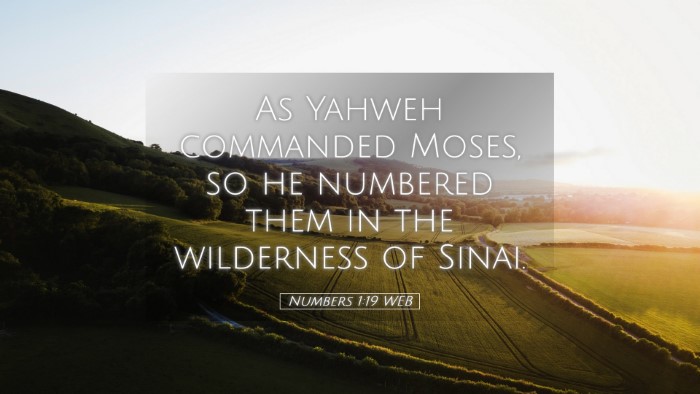 Picture 05 - Numbers 1:19 WEB Desktop Wallpaper - As Yahweh commanded Moses, so he numbered them in - Desktop Bible Verse Wallpaper