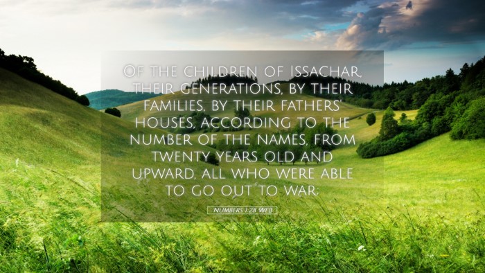 Picture 05 - Numbers 1:28 WEB Desktop Wallpaper - Of the children of Issachar, their generations, - Desktop Bible Verse Wallpaper