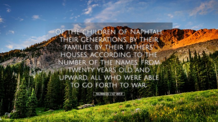 Picture 05 - Numbers 1:42 WEB Desktop Wallpaper - Of the children of Naphtali, their generations, - Desktop Bible Verse Wallpaper