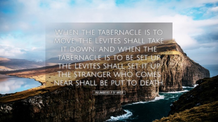 Picture 05 - Numbers 1:51 WEB Desktop Wallpaper - When the tabernacle is to move, the Levites shall - Desktop Bible Verse Wallpaper