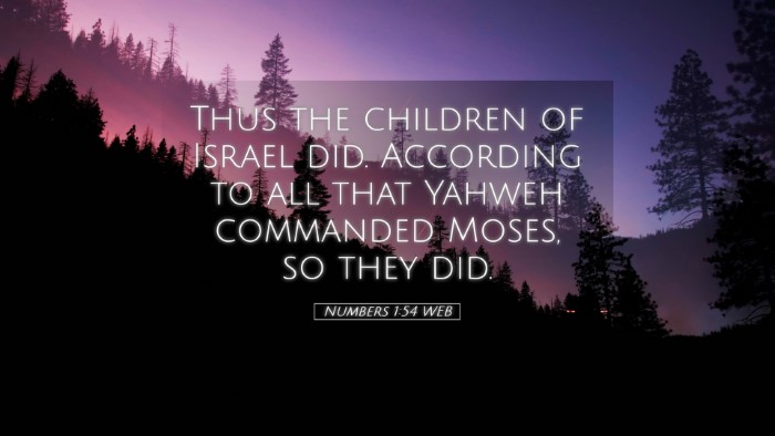 Picture 05 - Numbers 1:54 WEB Desktop Wallpaper - Thus the children of Israel did. According to all - Desktop Bible Verse Wallpaper